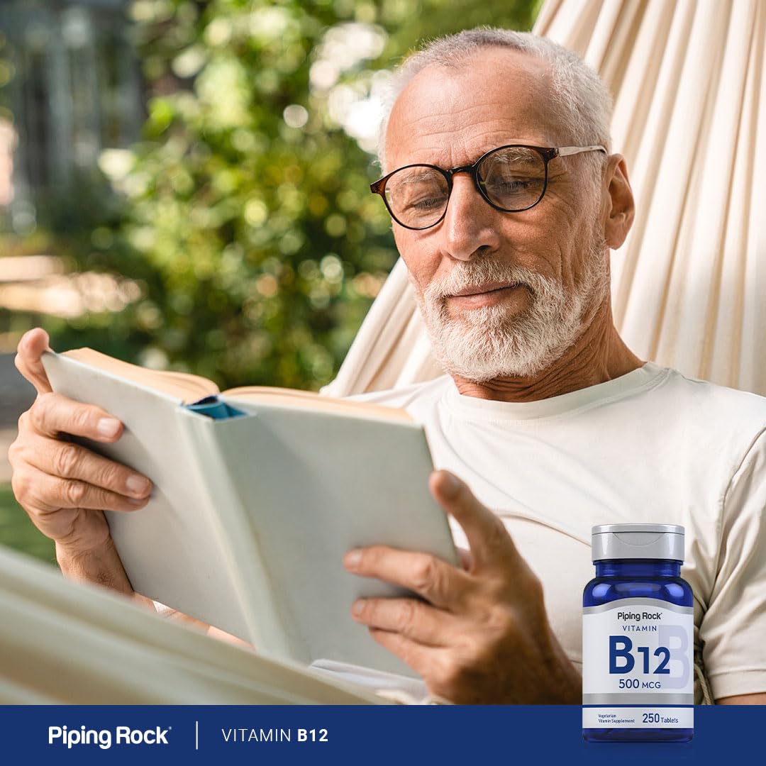 Piping Rock Vitamin B12 500mcg packaging with dosage information