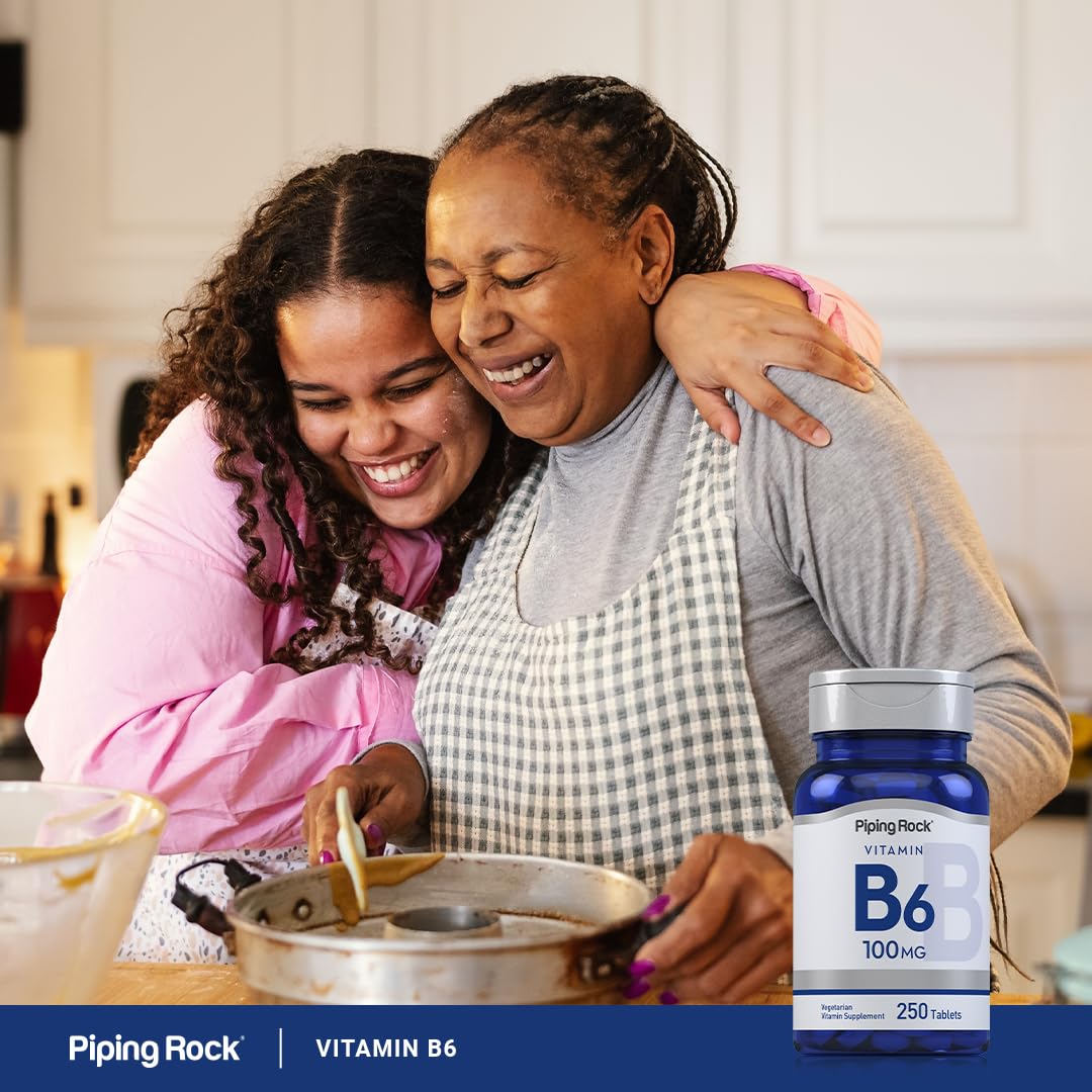 Piping Rock Vitamin B6 100mg supplement with dosage information
