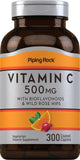 Piping Rock Vitamin C 500mg 300 coated caplets front view