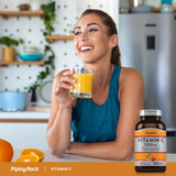 Piping Rock Vitamin C 500mg caplets in a bowl