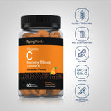Piping Rock Vitamin C + E Gummies 240g side view