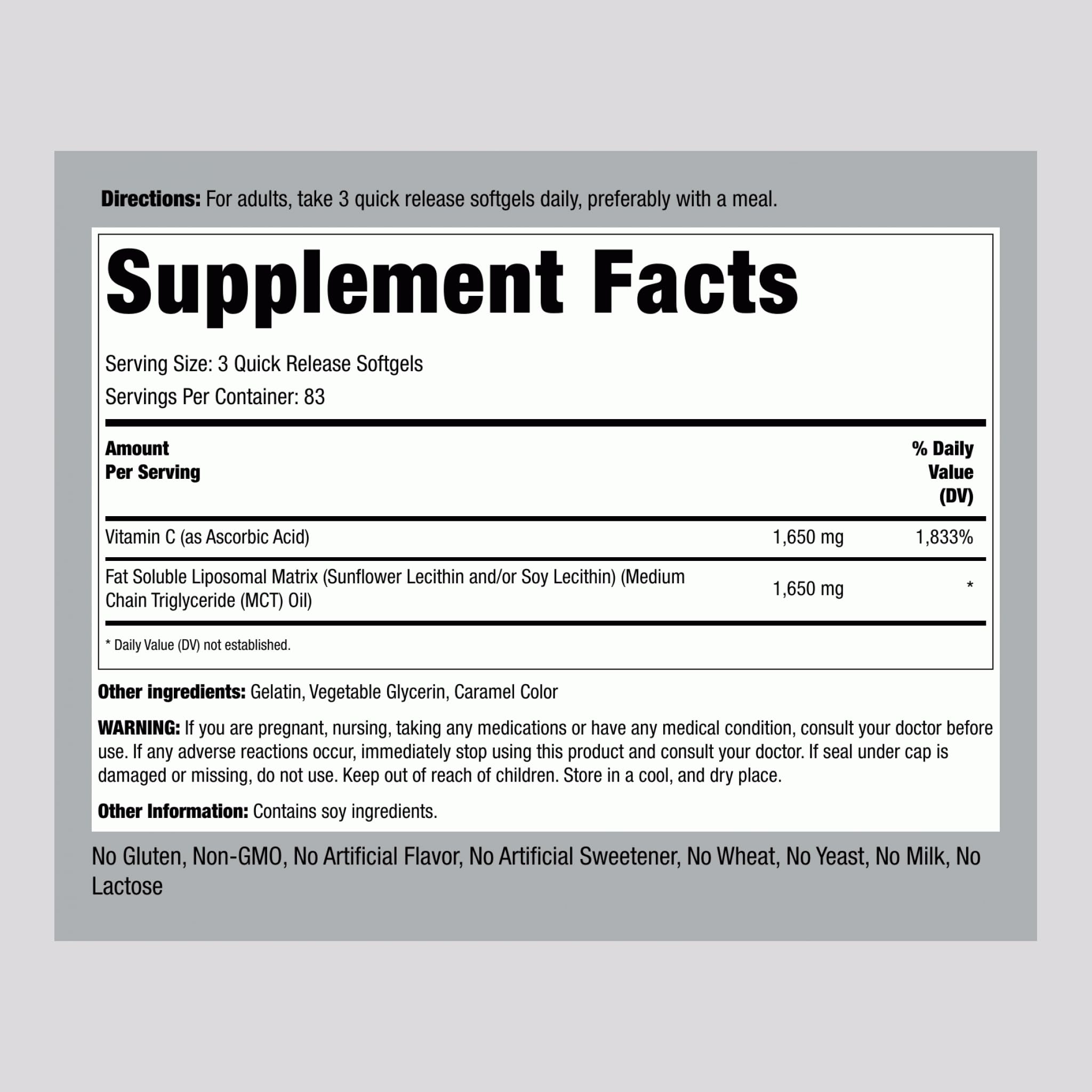 Piping Rock Vitamin C Liposomal Softgels packaging