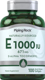 Piping Rock Vitamin E Softgels front view packaging