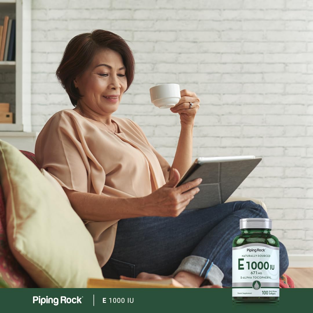 Piping Rock Vitamin E Softgels showing softgel texture