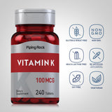 Piping Rock Vitamin K1 Supplement 118g back view with ingredient list
