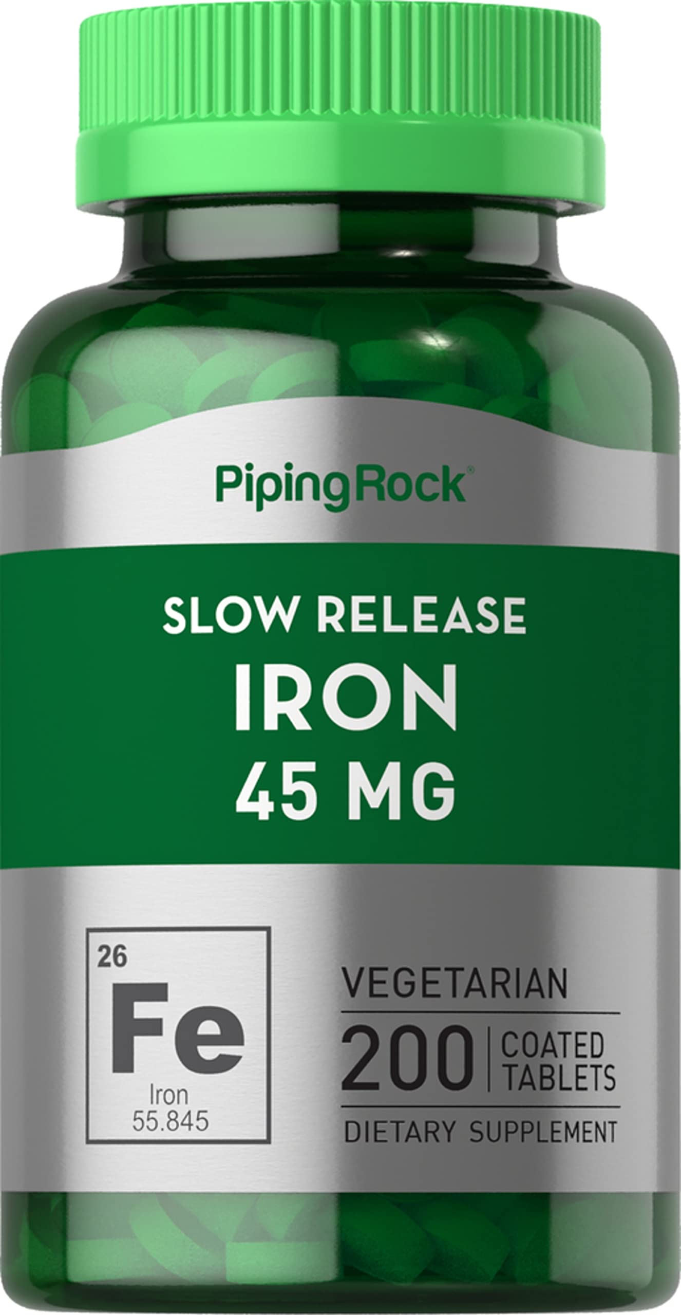 Piping Rock Women's Iron Supplement slow release tablets front view