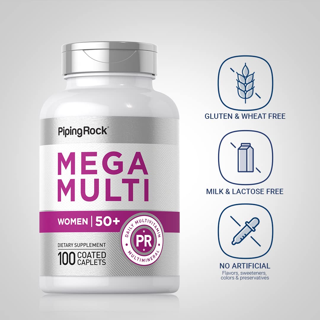 Piping Rock Women's Multivitamins caplet pills close-up