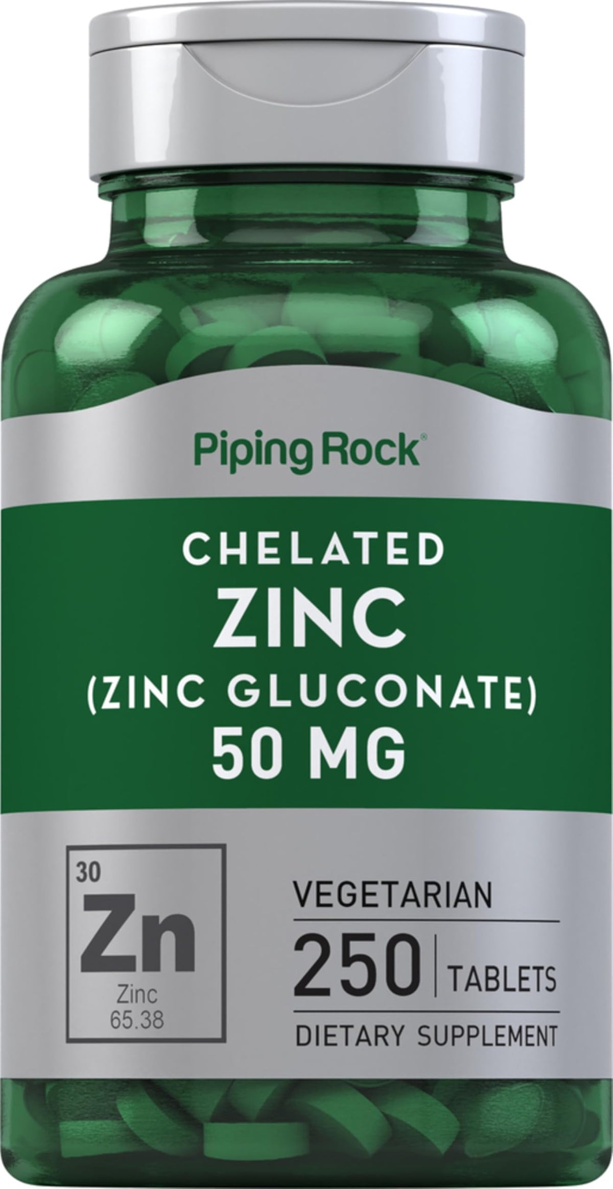 Piping Rock Zinc Chelated 141g front view of packaging