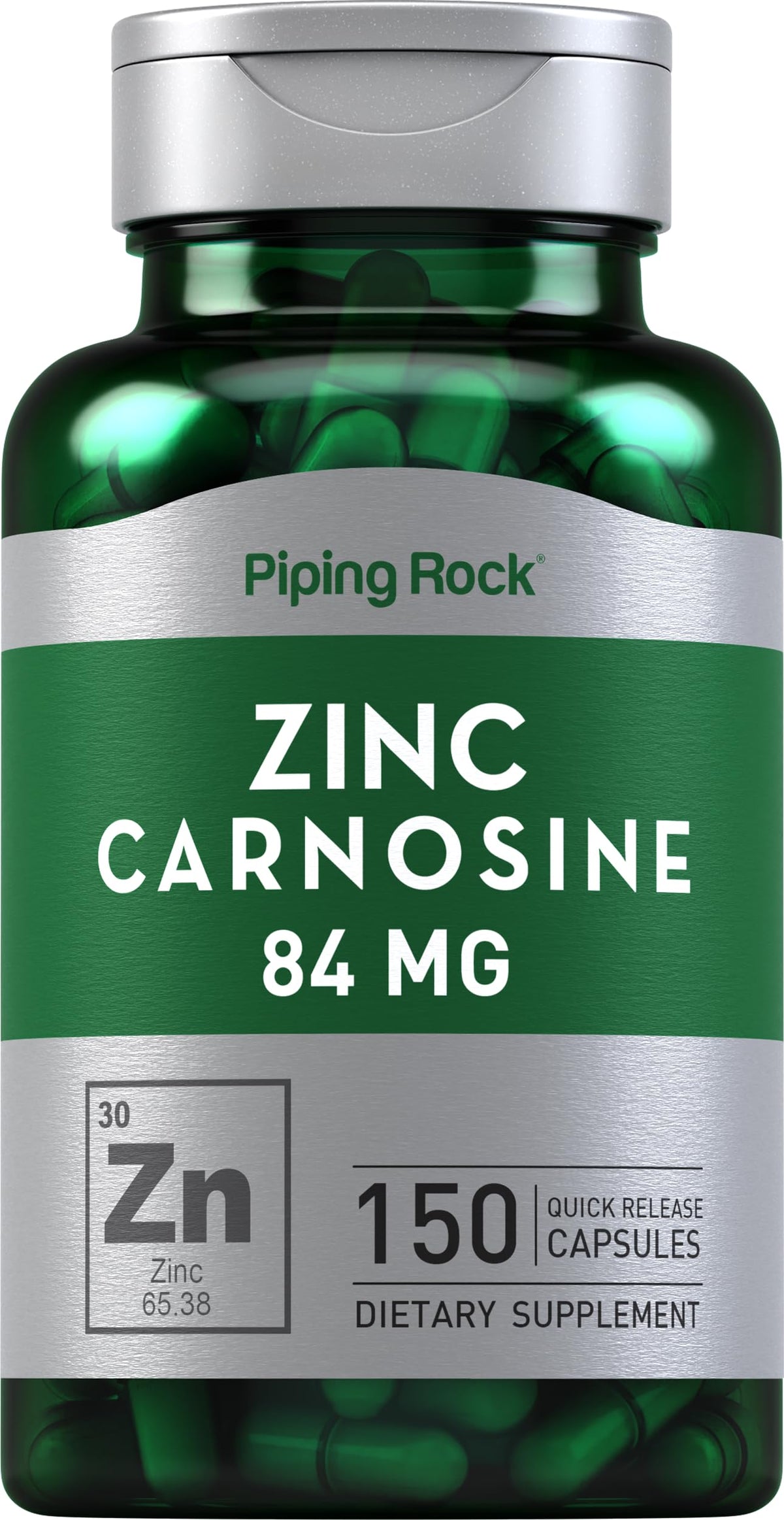 Piping Rock Zinc L-Carnosine Complex 100g capsule bottle front view