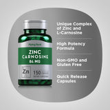 Piping Rock Zinc L-Carnosine Complex capsules on a wooden surface