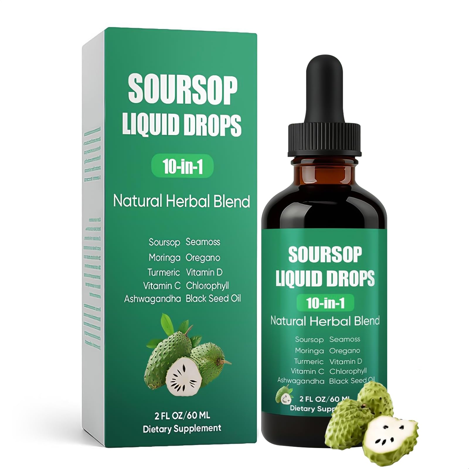 PIRTA 10-in-1 Soursop Extract Drops 60ml front view