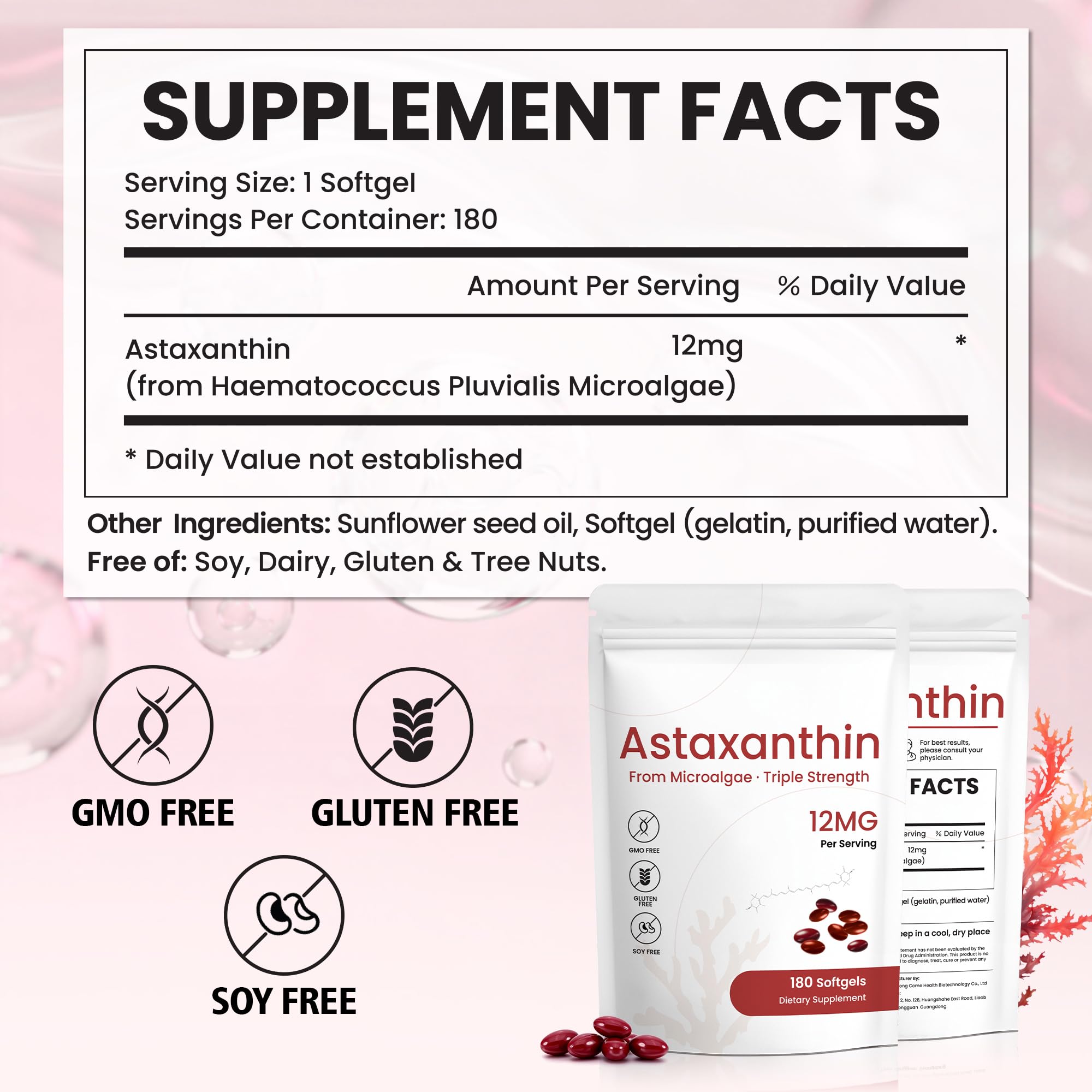 PixelVerve Astaxanthin softgels packaging