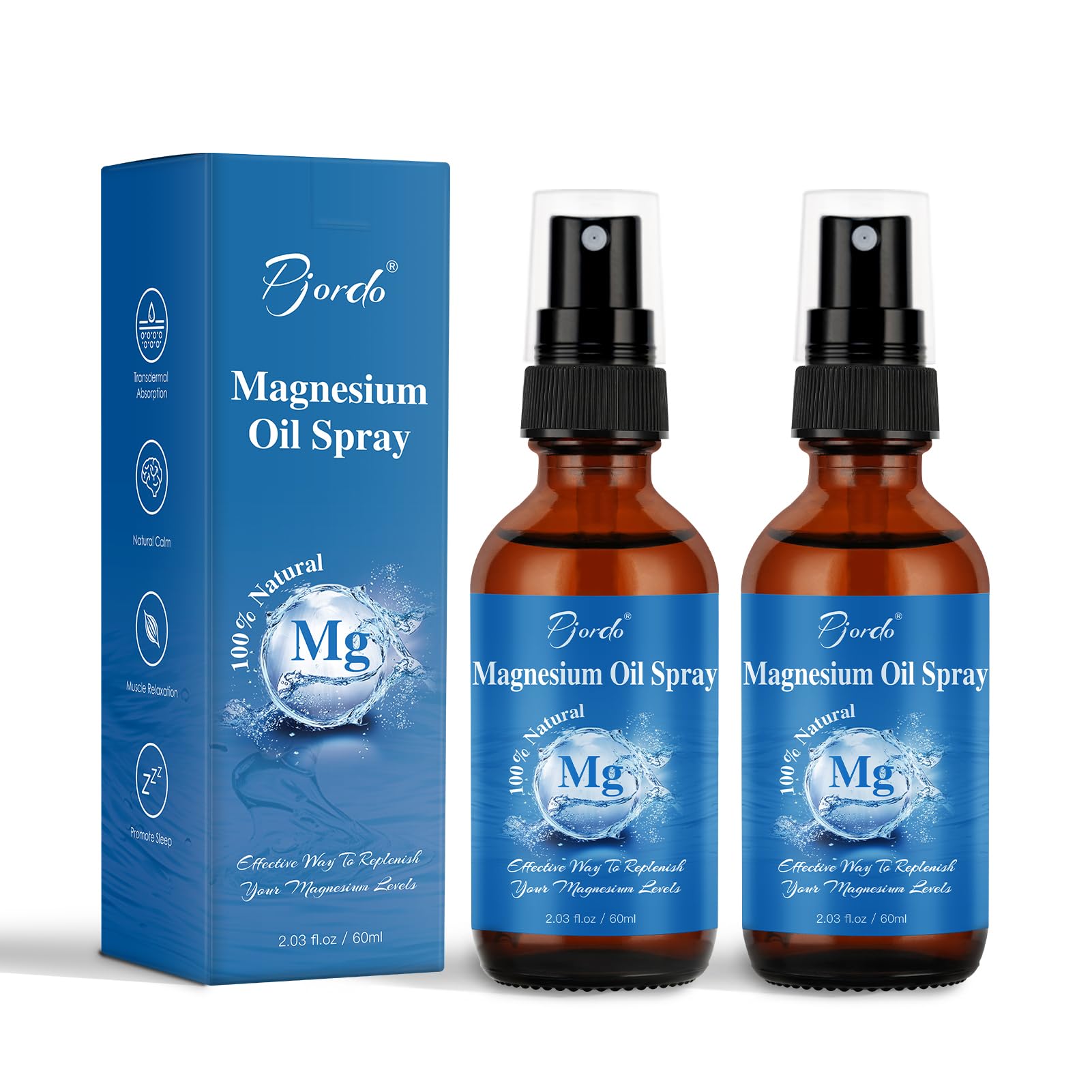 Pjordo Magnesium Oil Spray 100% Natural 259g front view