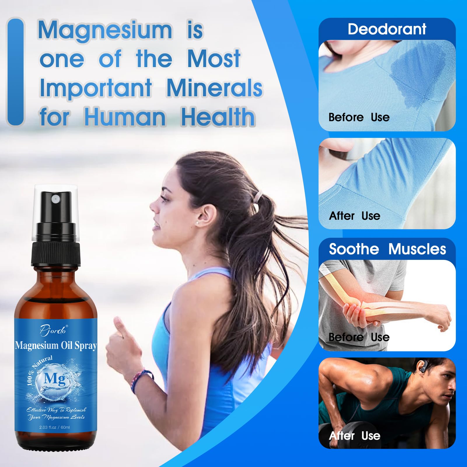 Pjordo Magnesium Oil Spray lightweight bottle