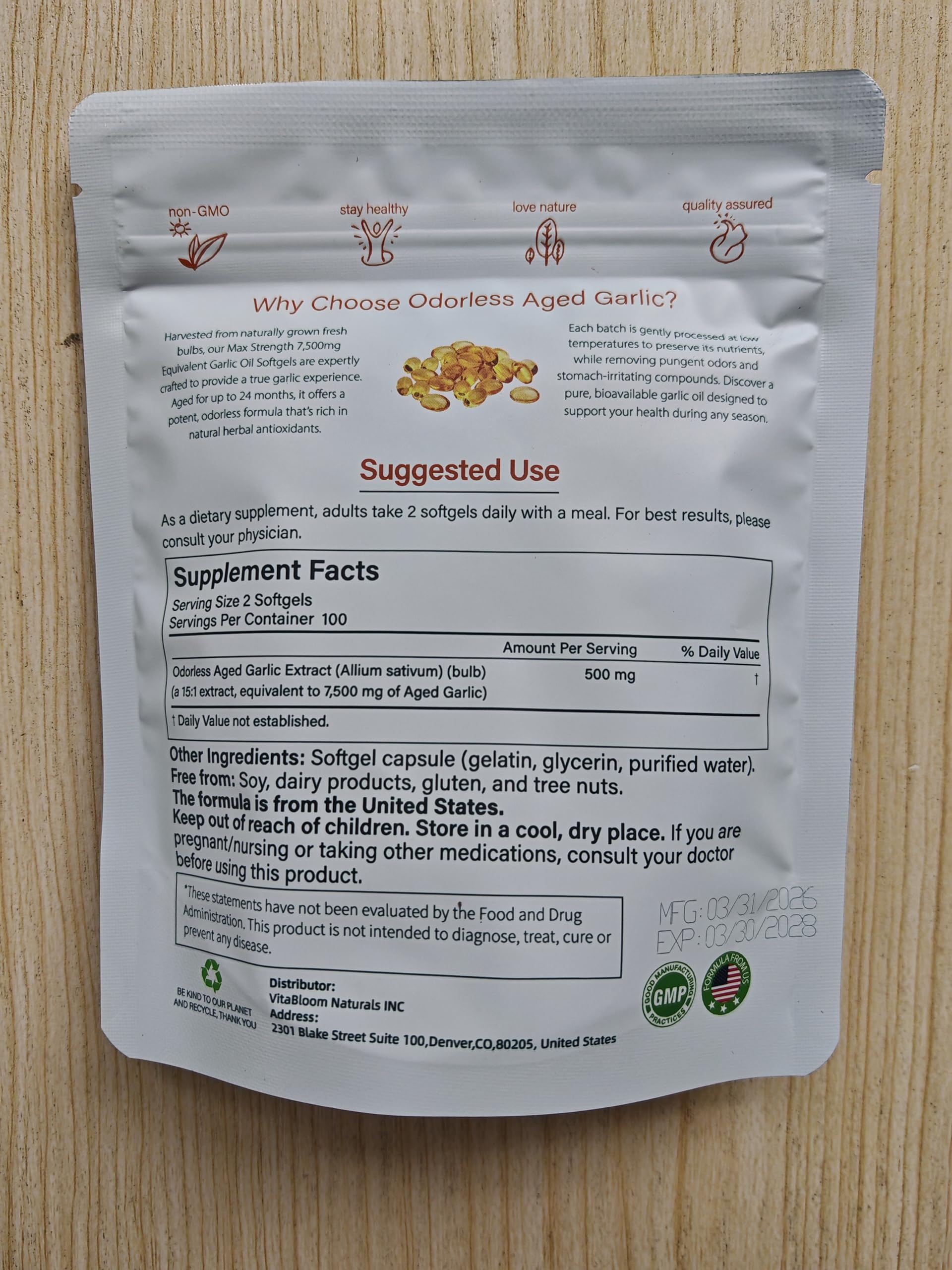 PKPPKP Aged Garlic Extract packaging side view
