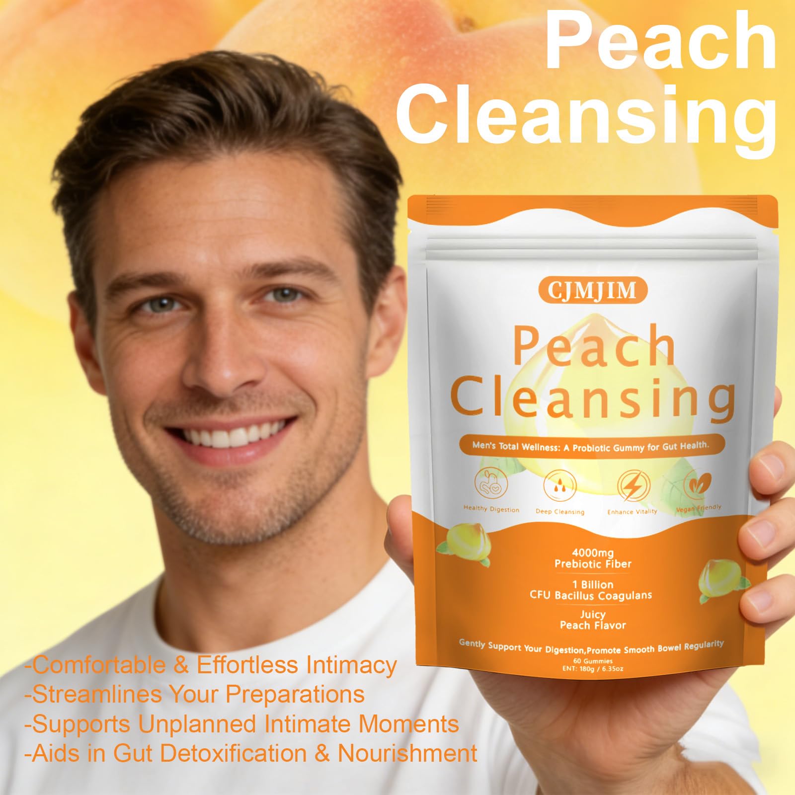 PKQLQ Dual Prebiotic & Fiber Gummies with ingredients list