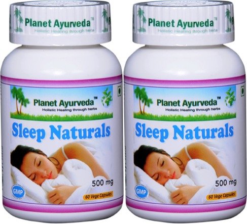 Planet Ayurveda Sleep Naturals 2 Bottles 60 Capsules front view