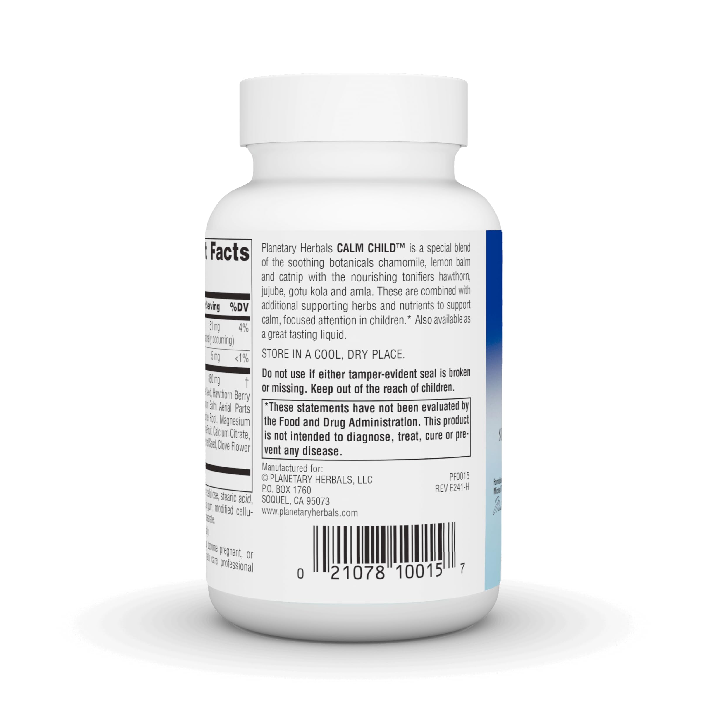Planetary Herbals Calm Child 432mg 72 Tablets bottle with label