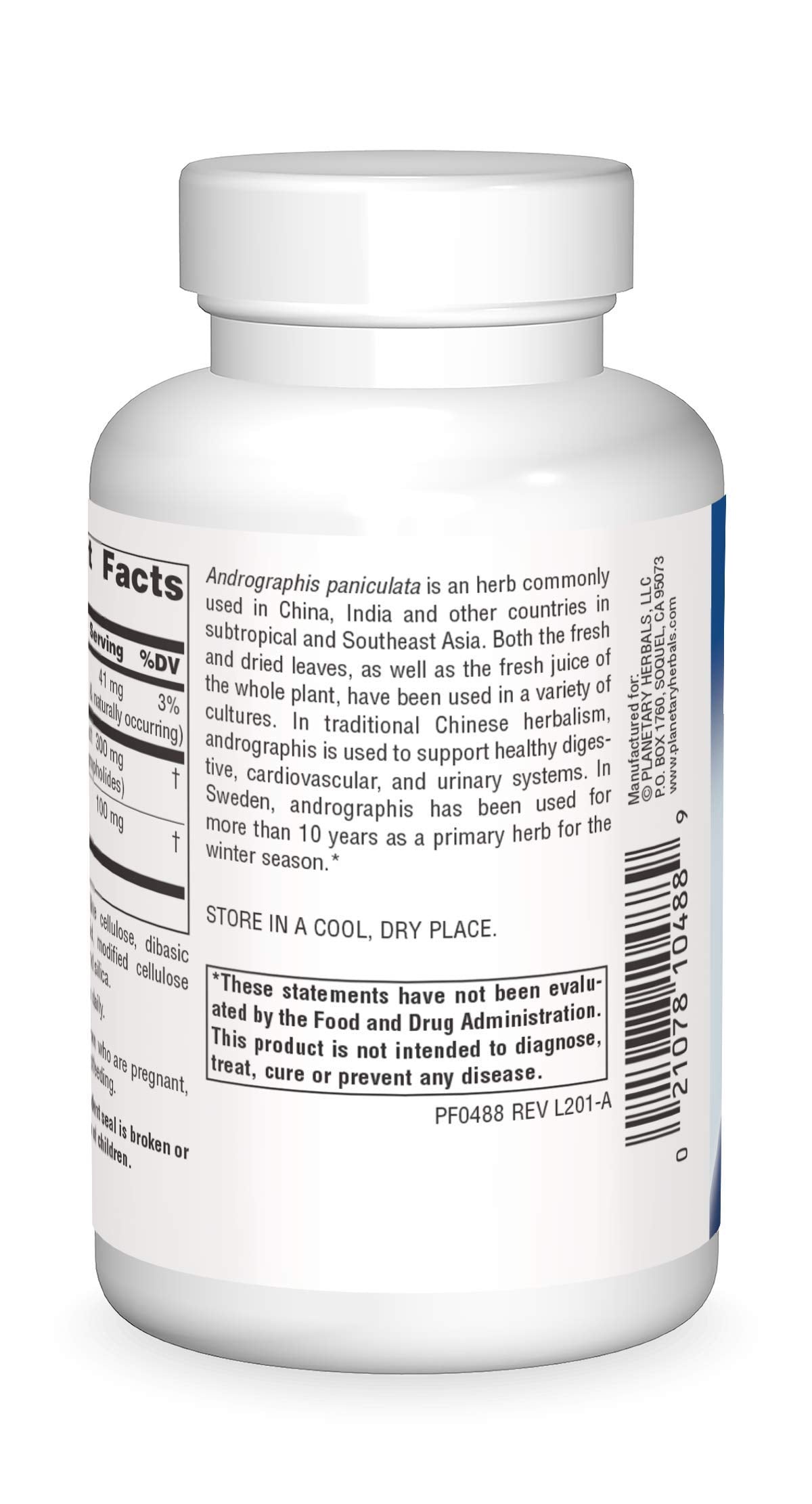 Planetary Herbals Full Spectrum Andrographis 27g capsule side view