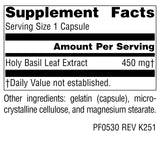 Planetary Herbals Holy Basil Extract 450mg Capsules side view