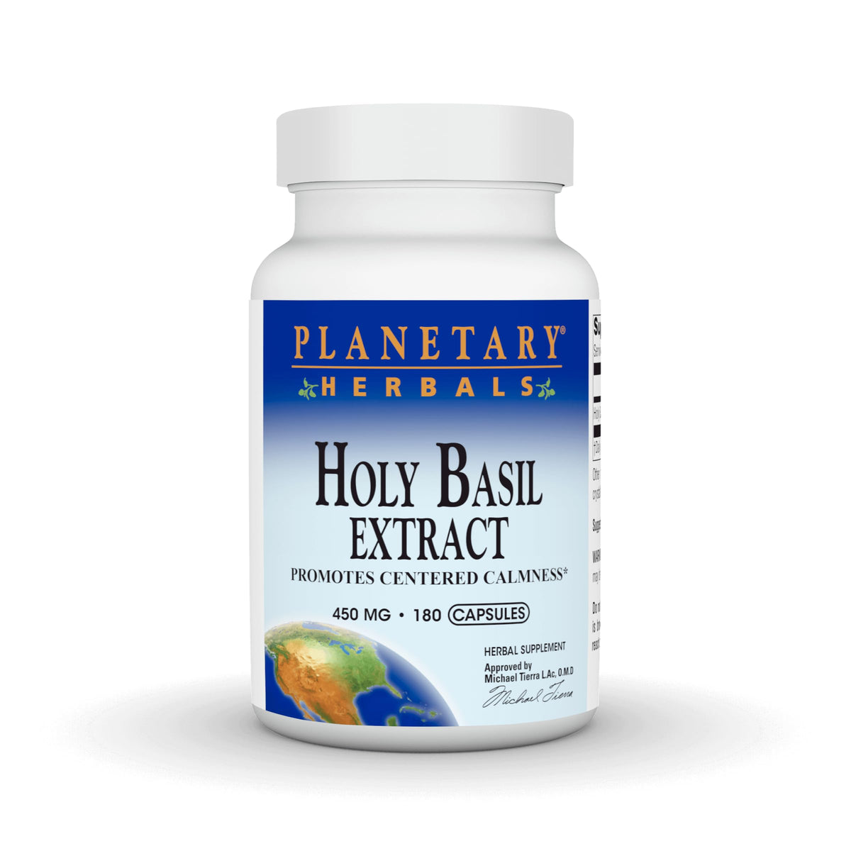Planetary Herbals Holy Basil Leaf Extract 450mg capsules front view