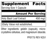 Planetary Herbals Holy Basil Leaf Extract 450mg capsules side view