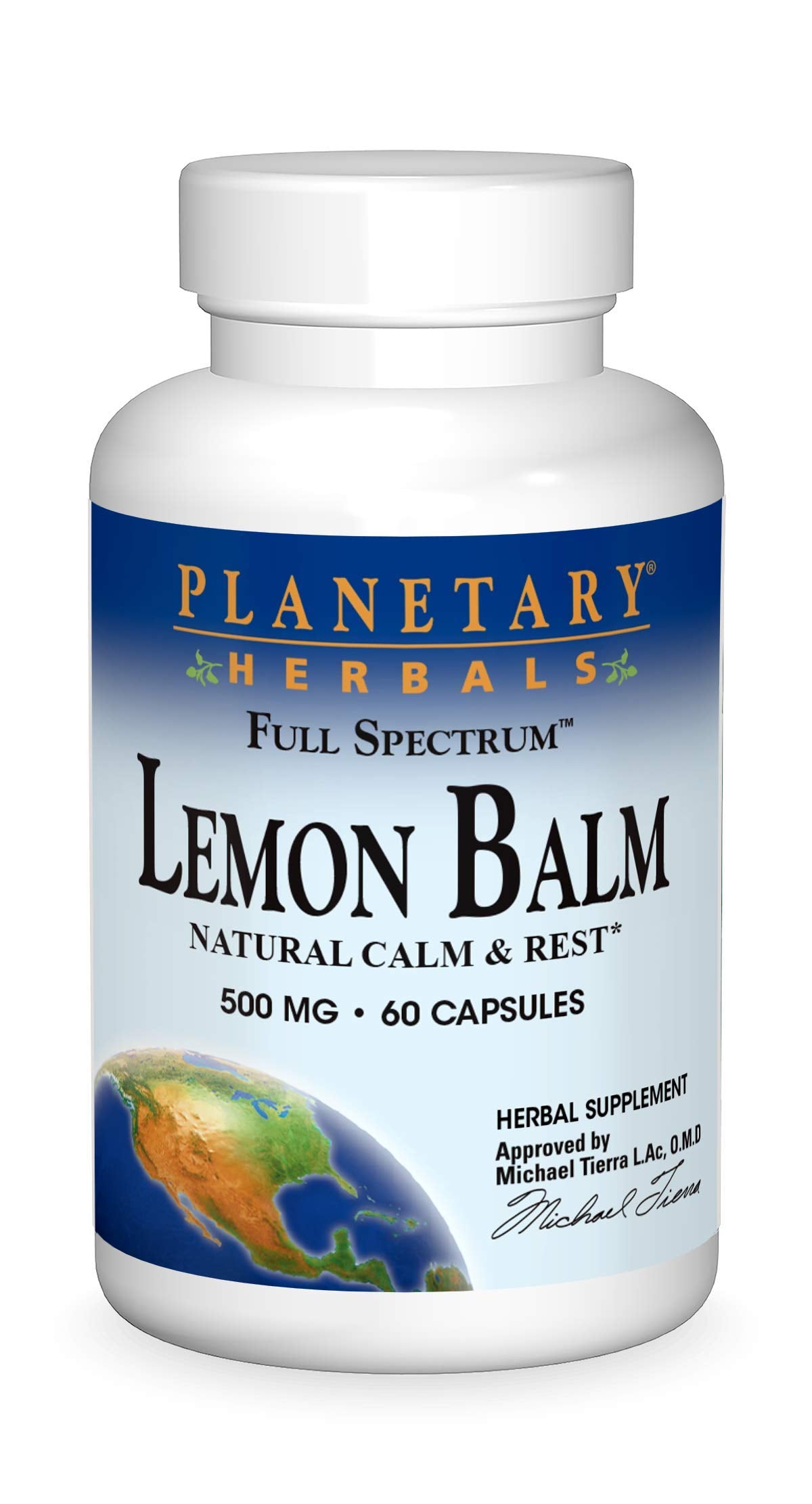 Planetary Herbals Lemon Balm 500mg Caplets front view