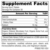 Planetary Herbals Triphala Gold 550mg Vegetarian Capsules side view