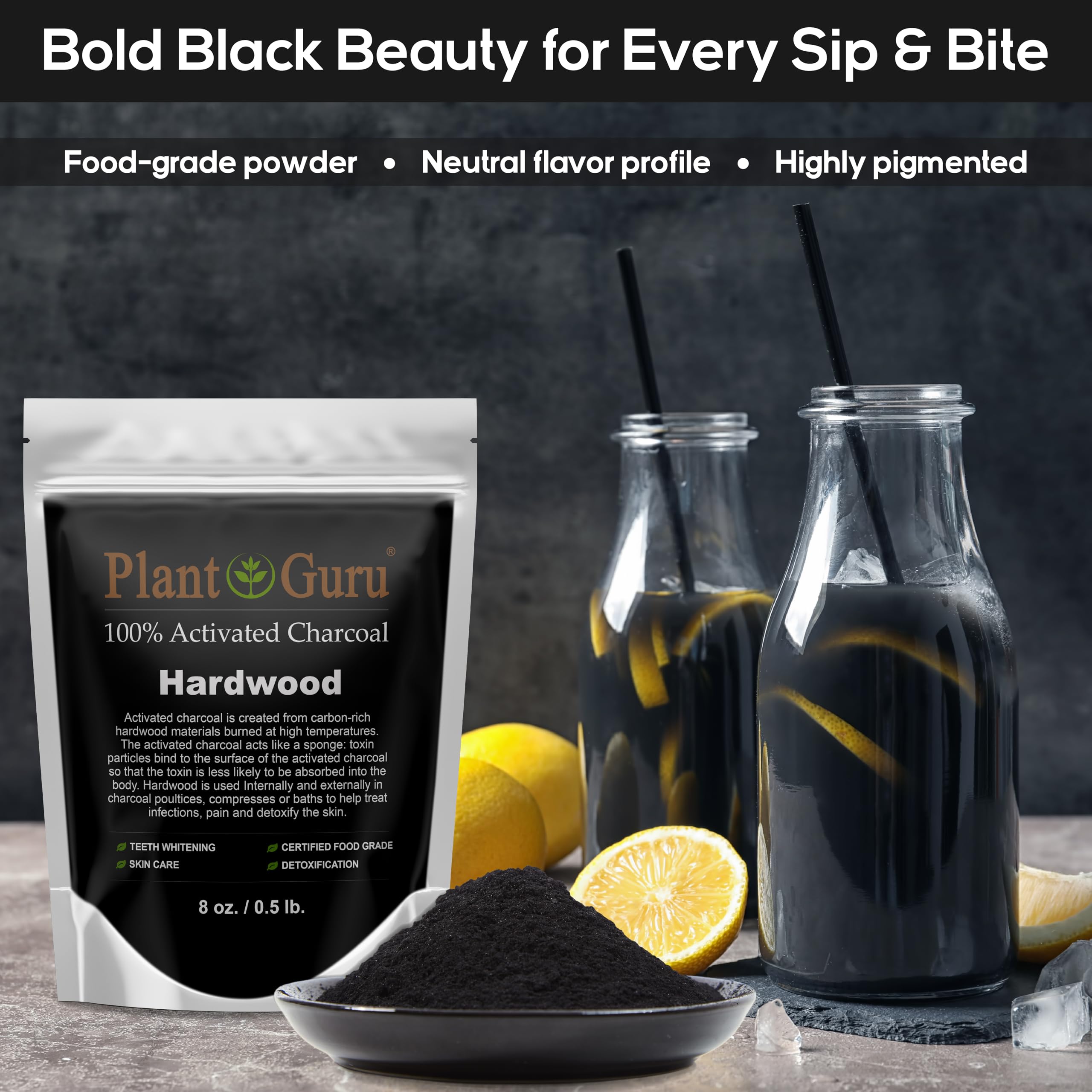 Plant Guru Activated Charcoal Powder 454g close-up