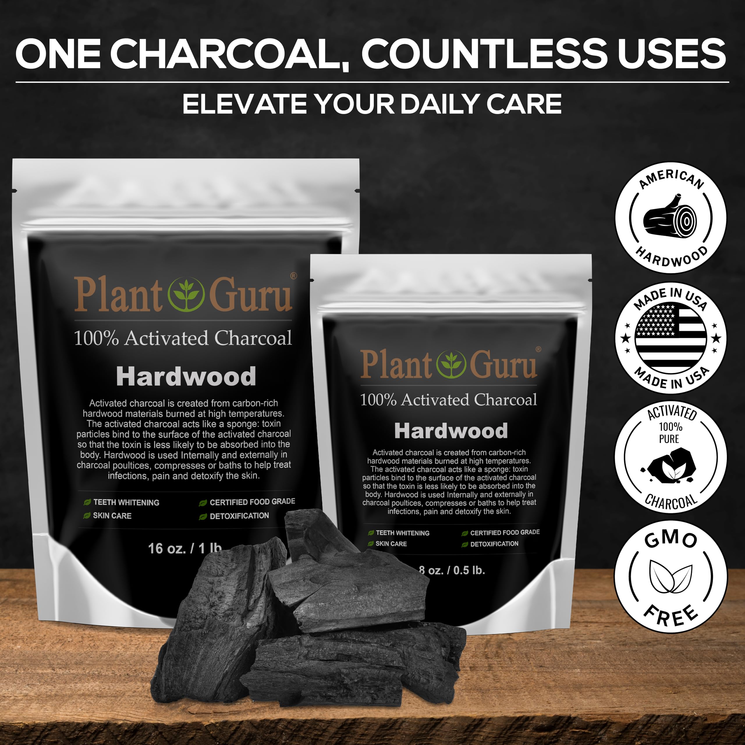Plant Guru Activated Charcoal Powder 454g packaging