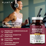 PLANT.O NUTRITION Berberine HCl 1250mg Capsules bottle with label