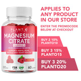 PLANT.O NUTRITION Magnesium Gummies in a glass jar