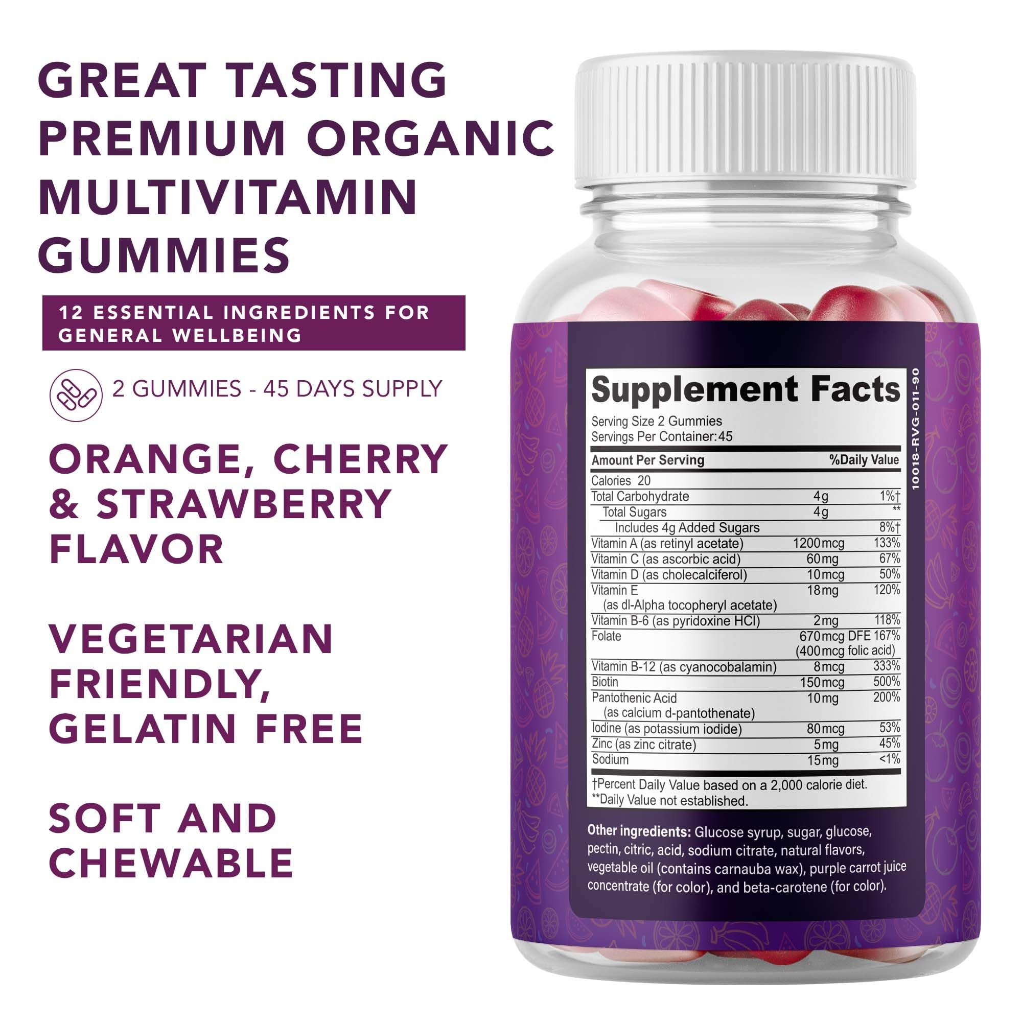 PLANT.O NUTRITION Multivitamin Gummies side view
