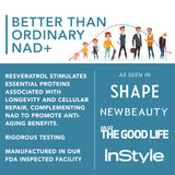 PLANT.O NUTRITION NAD+ Resveratrol Supplement packaging