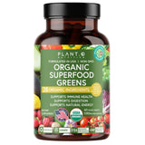 PLANT.O NUTRITION Organic Super Greens Powder Capsules front view