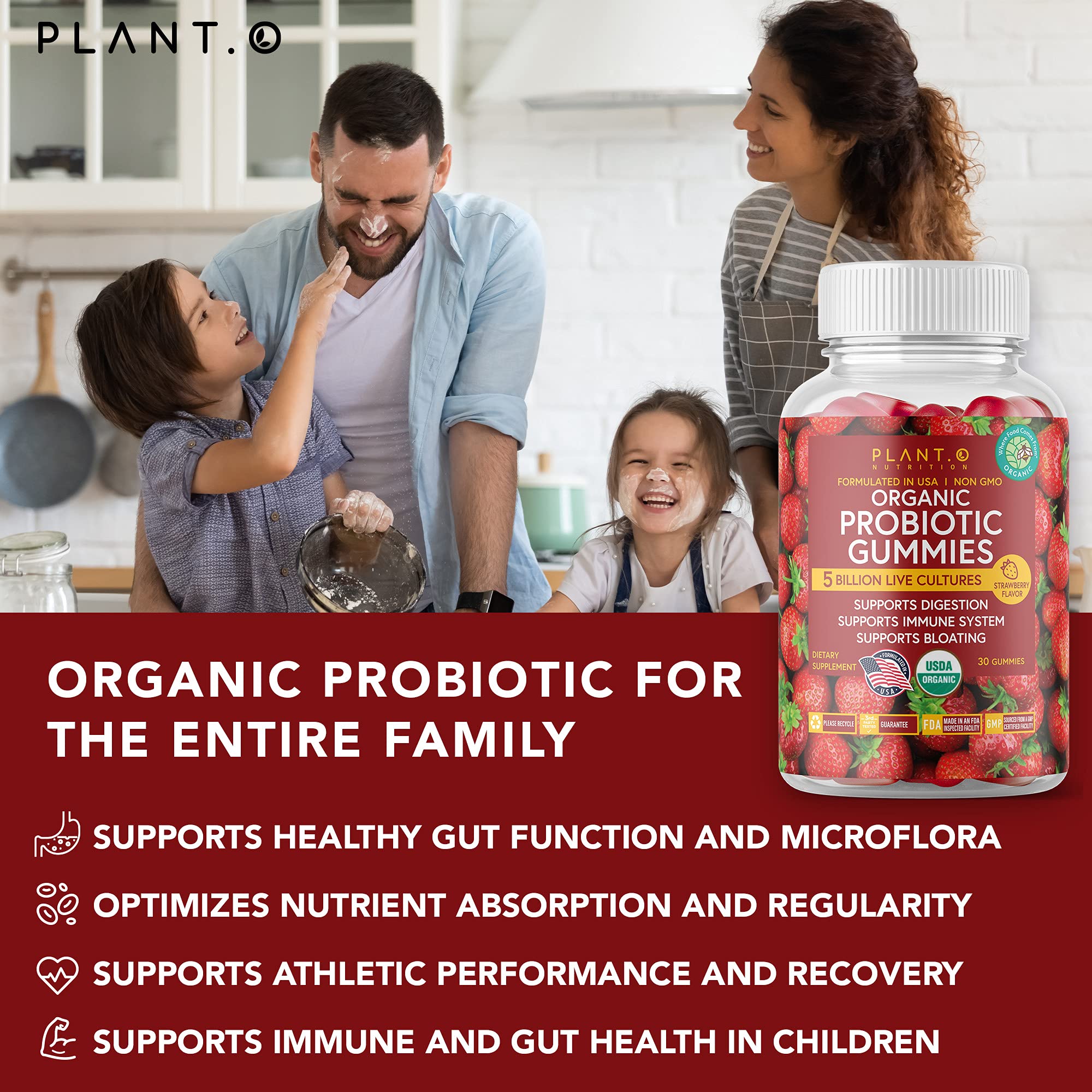 PLANT.O NUTRITION Probiotic Gummies soft texture demonstration