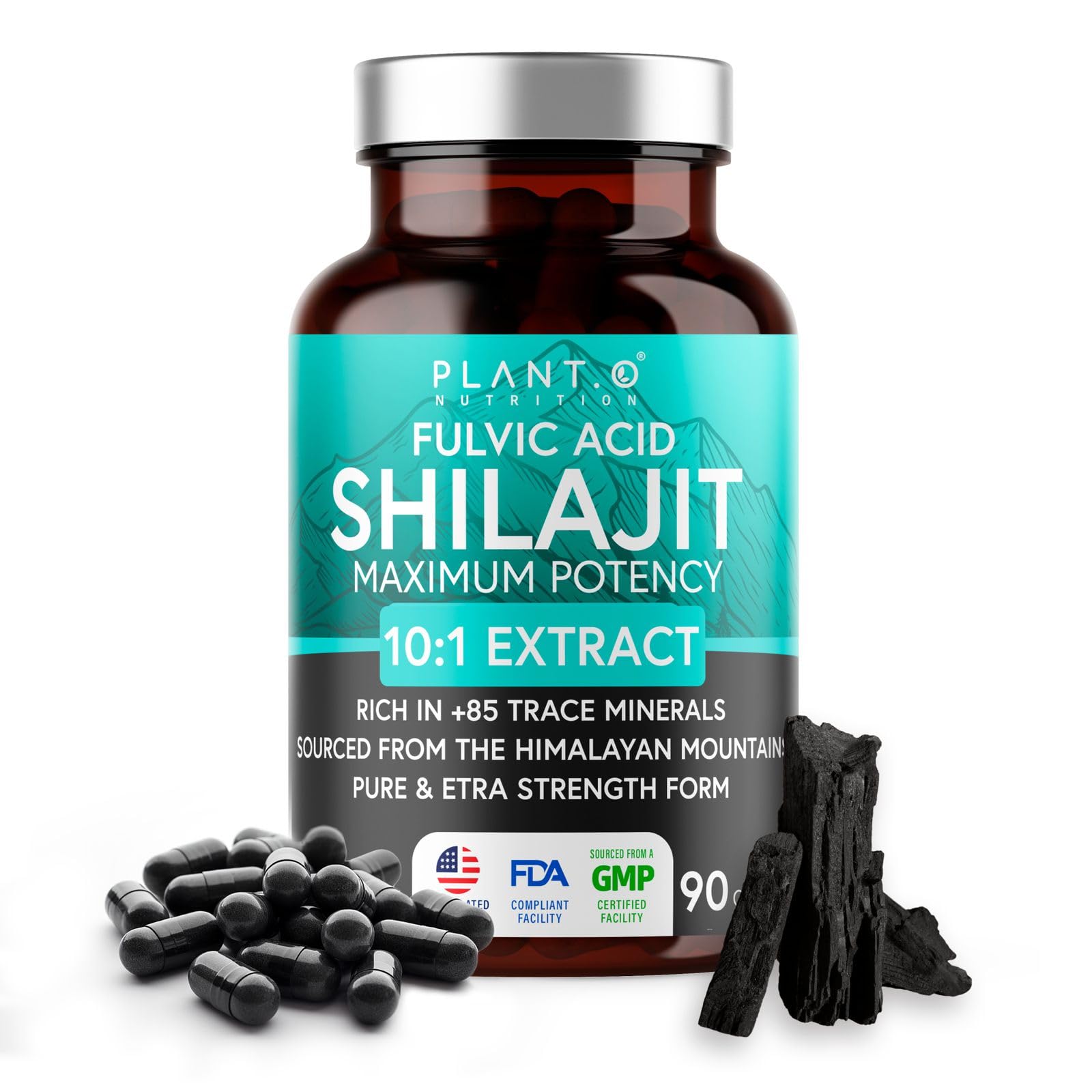 PLANT.O NUTRITION Shilajit Extract Capsules bottle front view