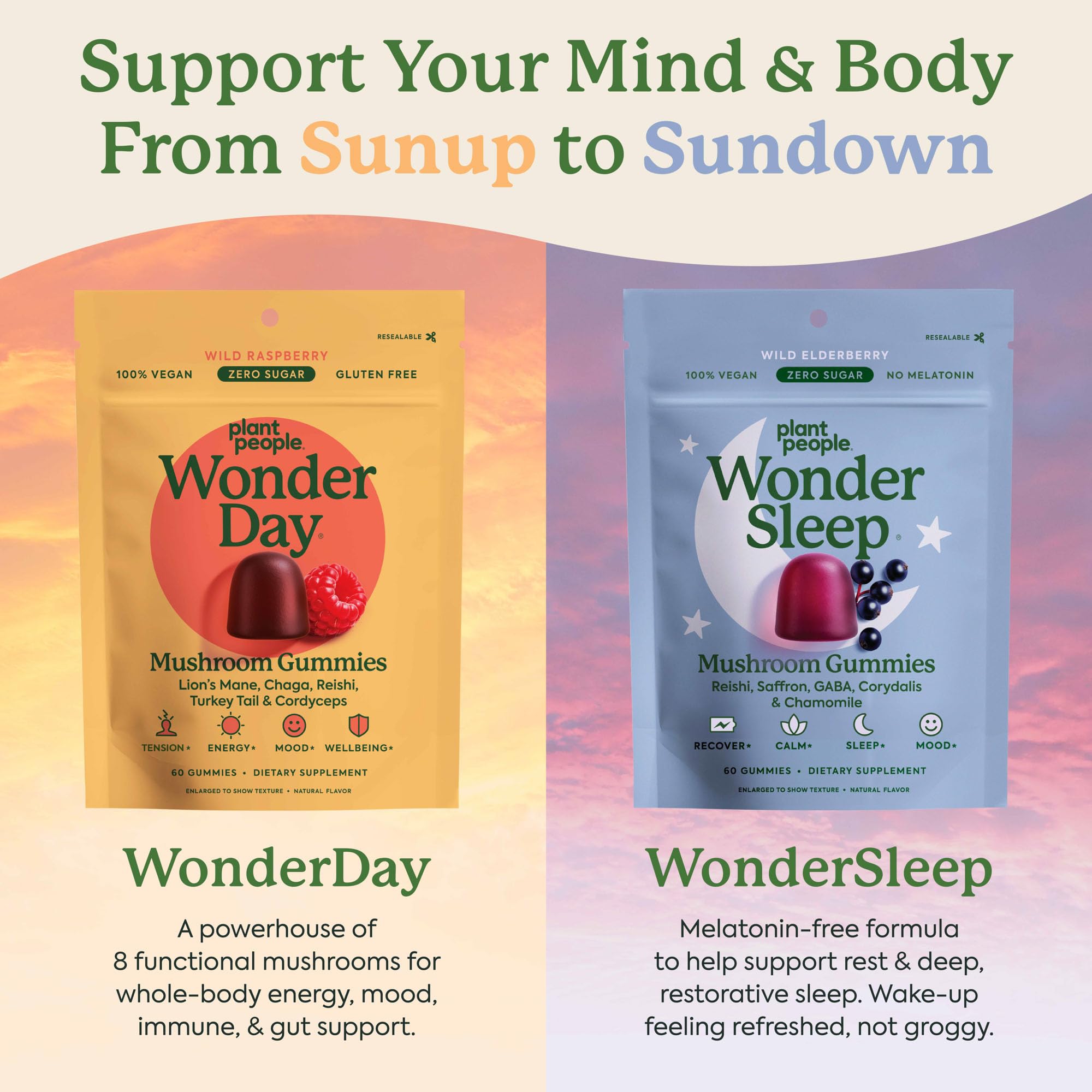 Plant People WonderDay gummy pack side view