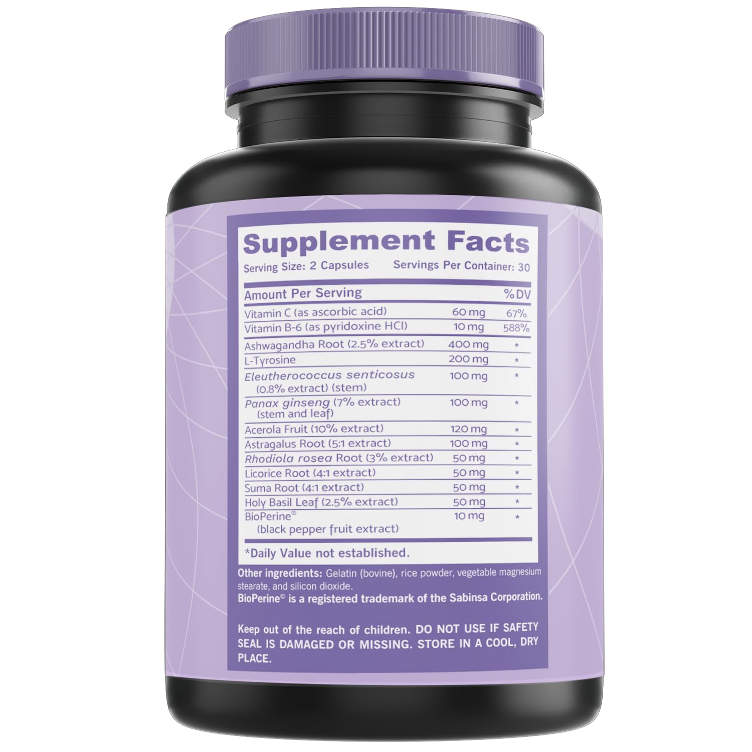 PLANTFUL RESEARCH Adrenal Support Supplement side view