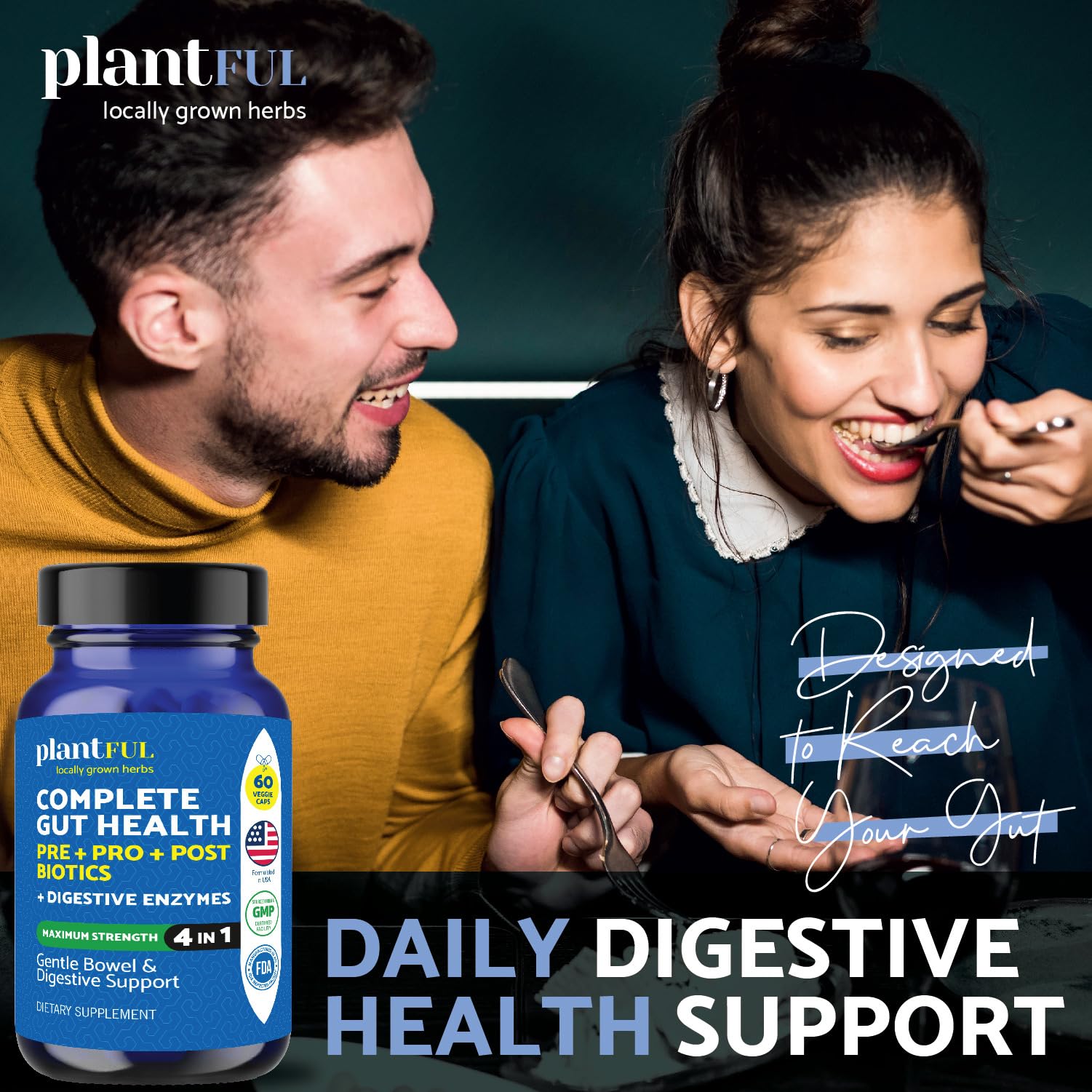 PLANTFUL RESEARCH Prebiotic Probiotic daily Enzymes ingredients list