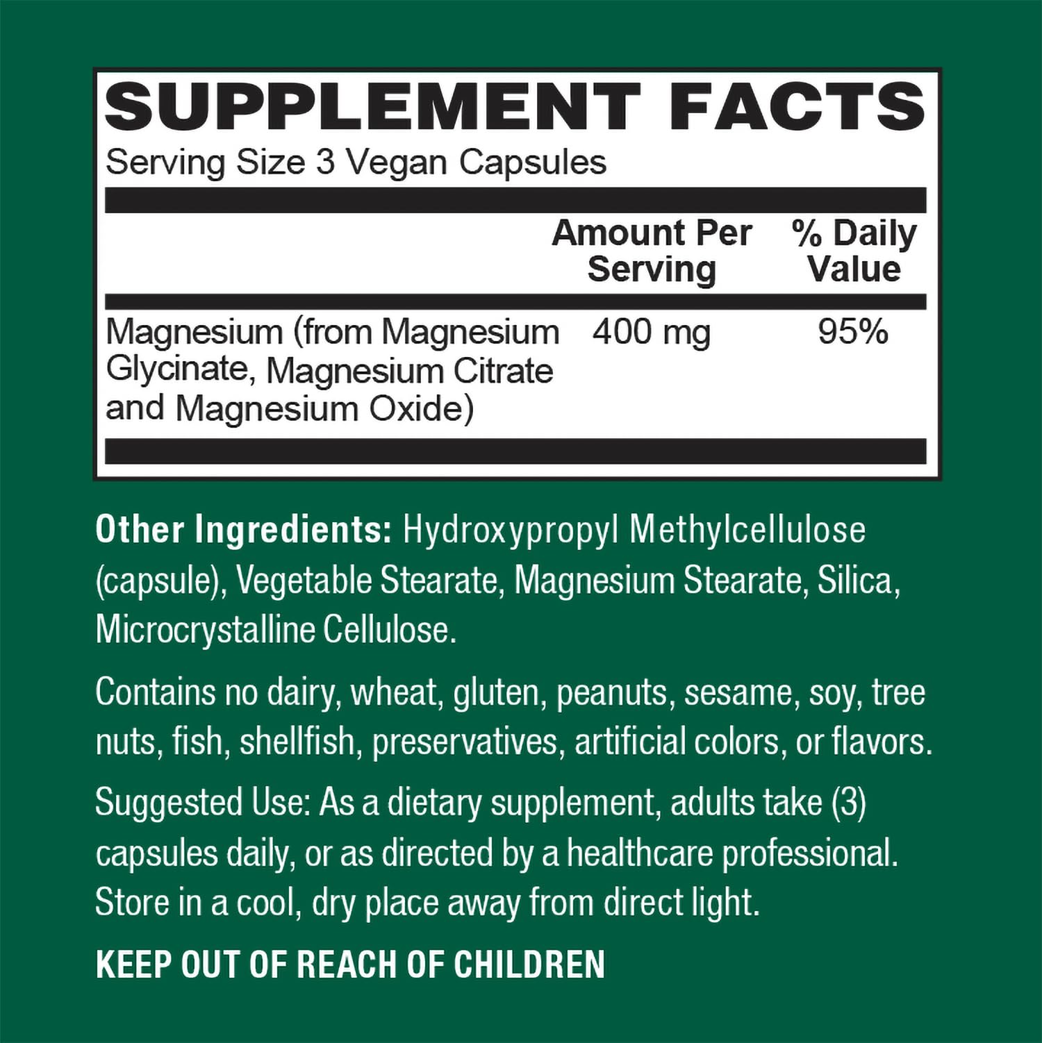 PlantFusion Magnesium Glycinate Complex bottle with a green plant background