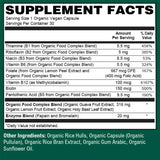 PlantFusion Organic B-Complex Vitamins back view with nutritional information