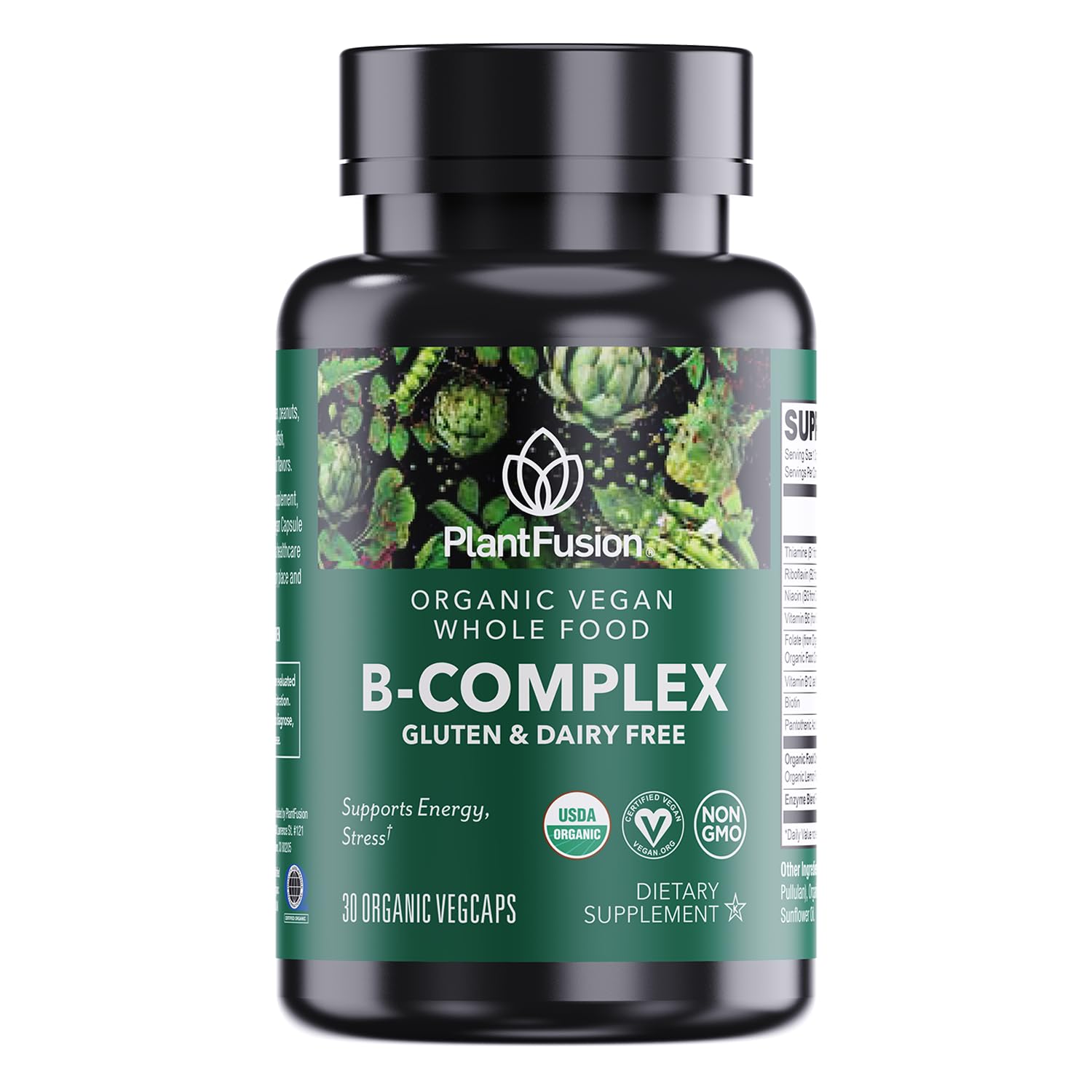PlantFusion Organic B-Complex Vitamins front view packaging