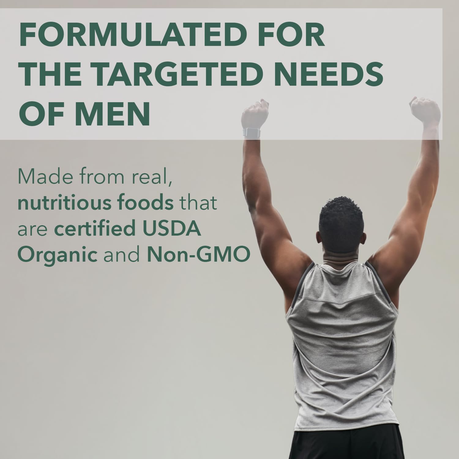 PlantFusion Organic Multivitamin for Men back view packaging
