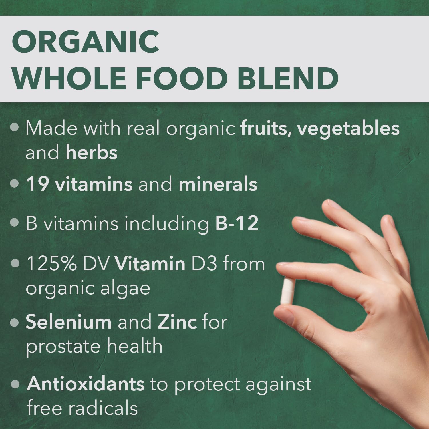 PlantFusion Organic Multivitamin for Men ingredients list