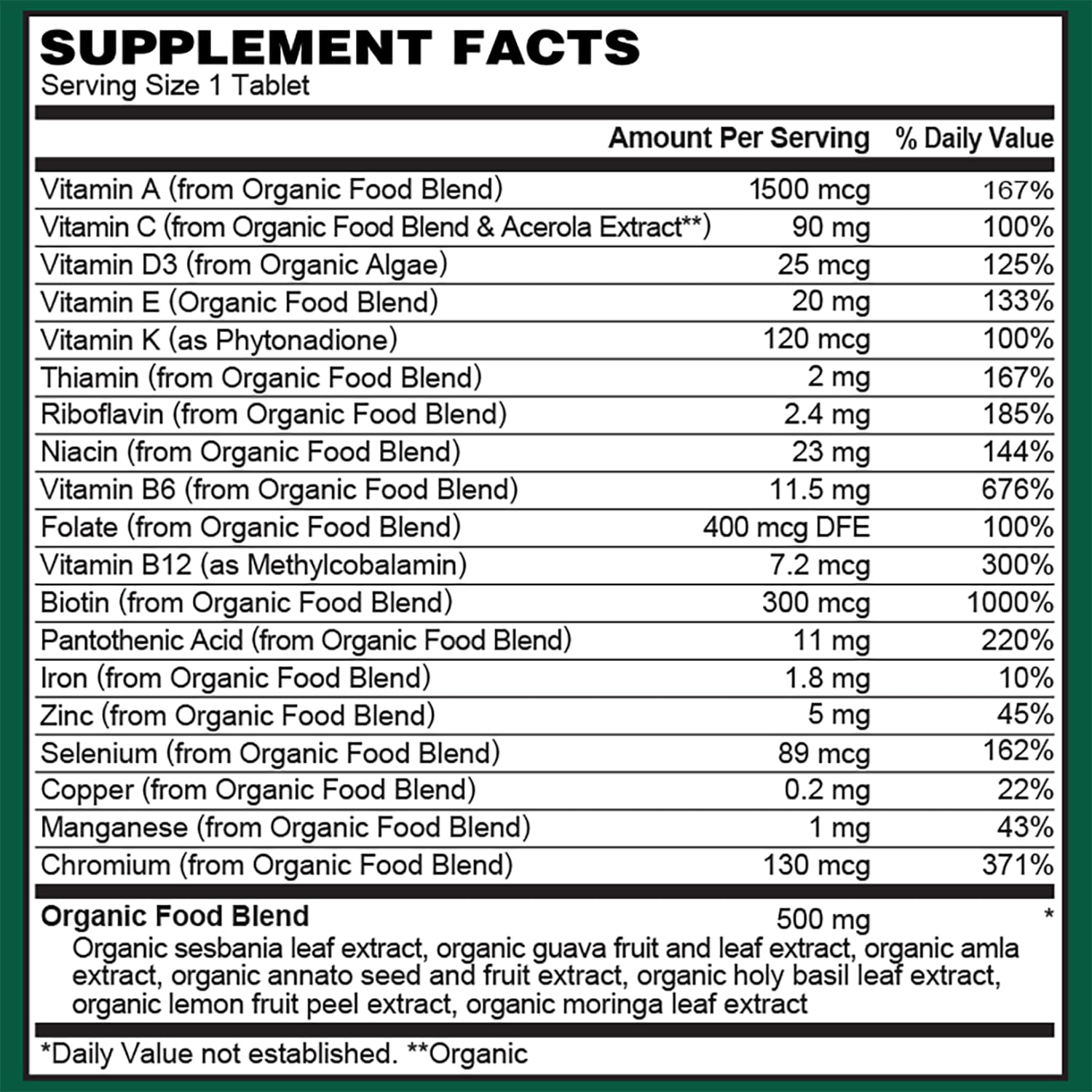 PlantFusion Organic Multivitamin for Men with fruits and vegetables