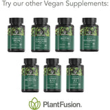 PlantFusion Vegan Biotin Supplement 5000mcg on a wooden table