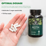 PlantFusion Vegan Biotin Supplement 5000mcg packaging and label