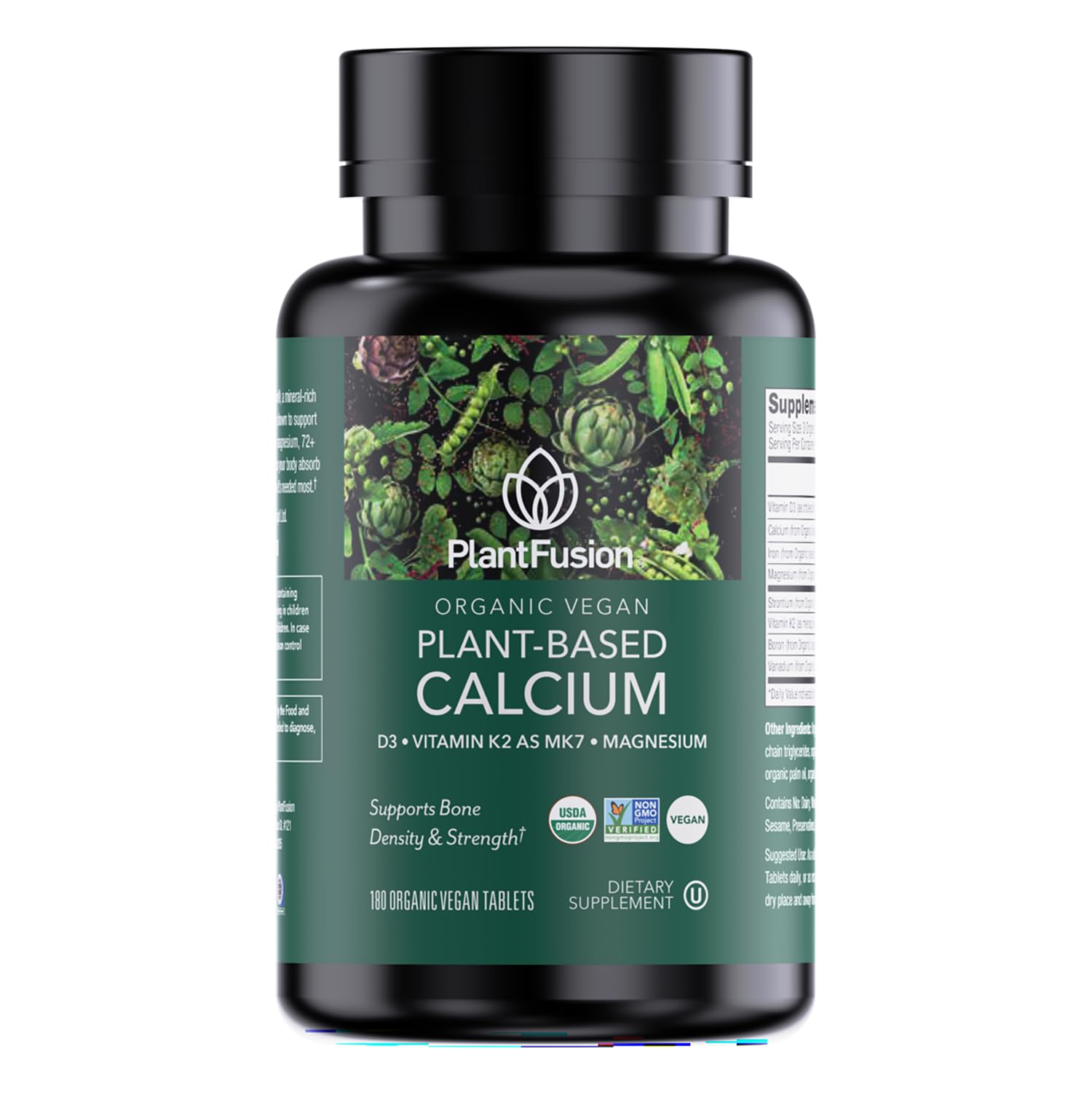 PlantFusion Vegan Calcium Supplement front view with packaging