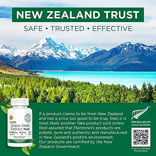 Plantonin Grape Seed Extract Plus capsules with fresh grapes